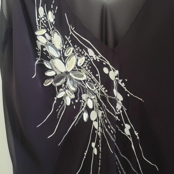 Chiffon embellished tank in plum - Picture 3 of 3